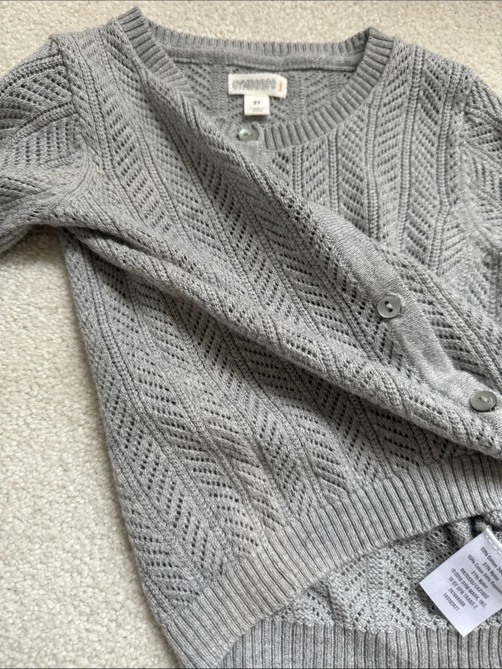 Gymboree Gray Cable Knit Button-Front Cardigan